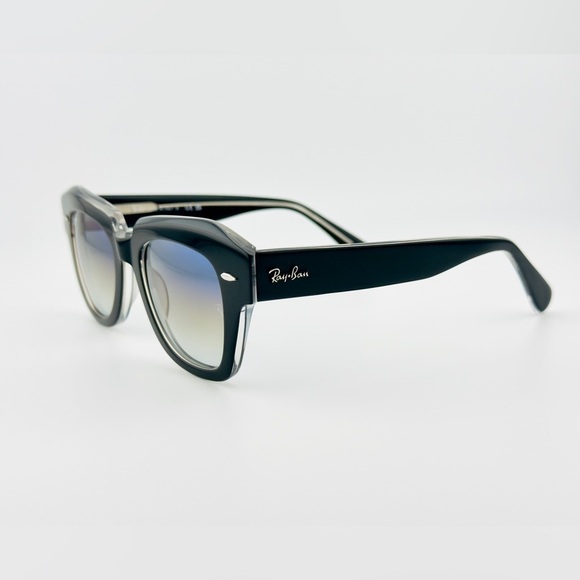 Ray-Ban State Street Women’s Sunglasses RB2186 Black Transparent frame Blue Lens main image 5